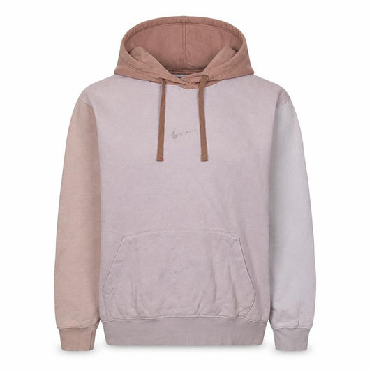 Front view of Nike Women’s Beige Colourblock Pullover Hoodie, size S