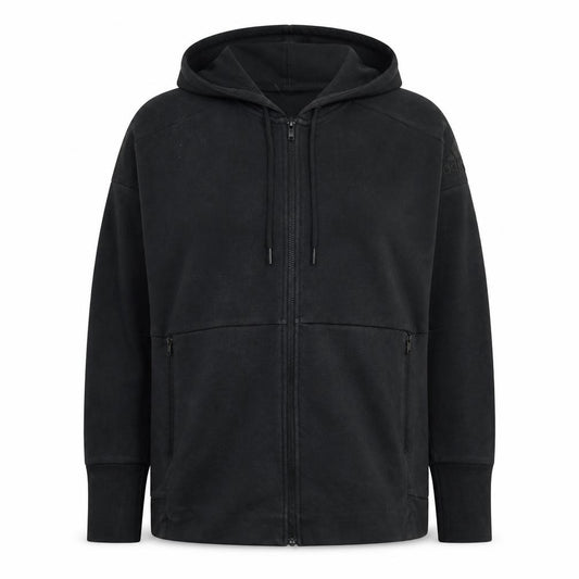 Adidas Women’s Black Full Zip Hoodie XL Relaxed Fit Casual Sweatshirt