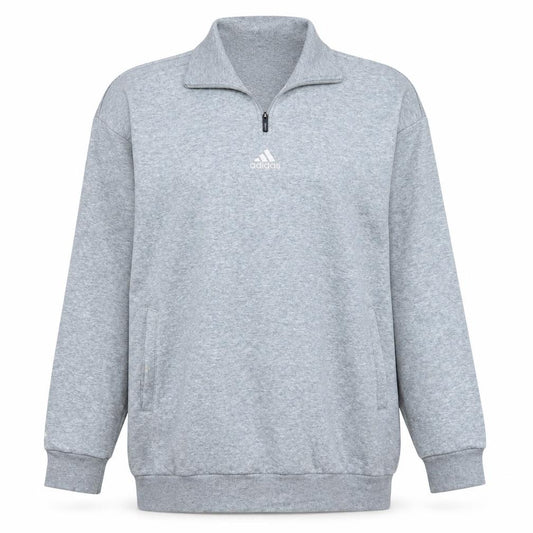 Adidas Women Grey Small 1/4 Zip Sweatshirt Pullover Classic Fit