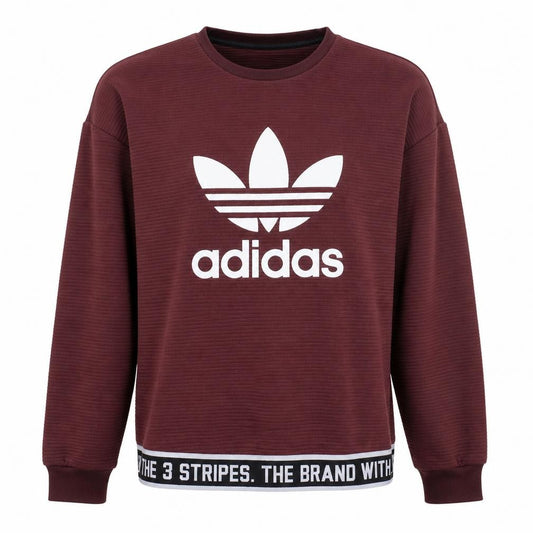 Adidas Womens Burgundy Crew Neck Long Sleeve Sweatshirt Size 10