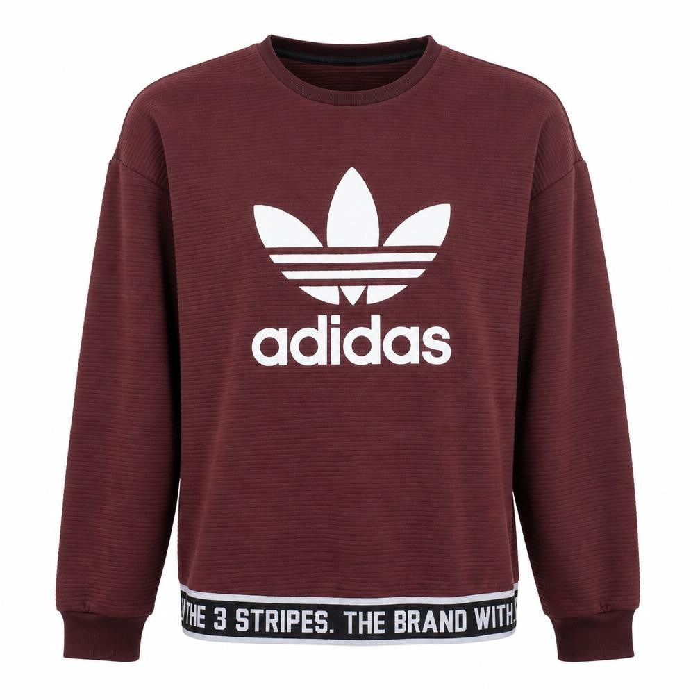 Adidas Womens Burgundy Crew Neck Long Sleeve Sweatshirt Size 10