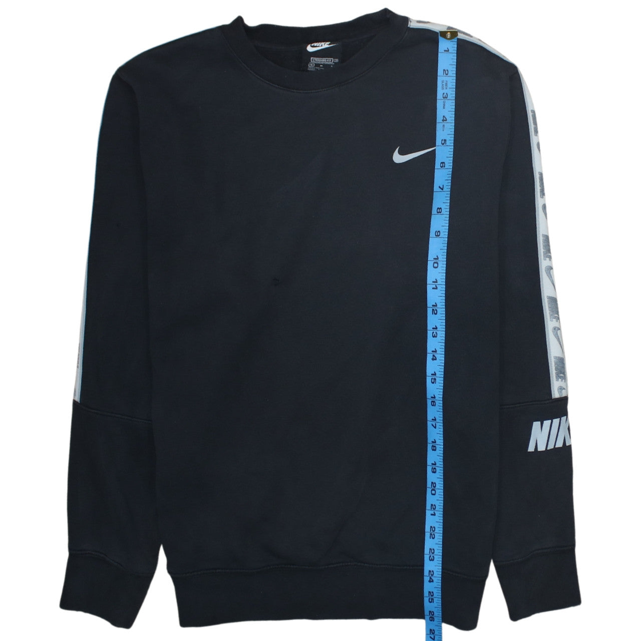 Nike Men's Black Medium Crew Neck Logo Pullover Sweatshirt