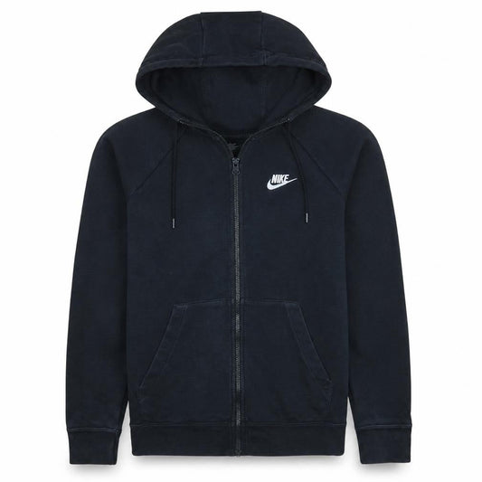 Nike Womens Black Full Zip Hoodie Small Fleece Hooded Sweatshirt