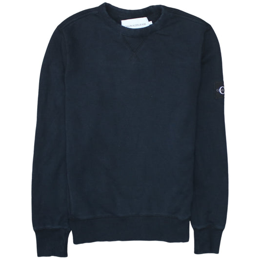 Calvin Klein Jeans Men's Black Crew Neck Cotton Sweatshirt S