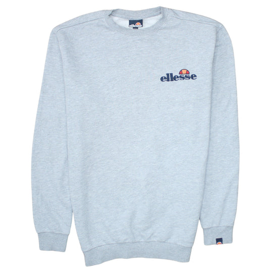 Ellesse Mens Grey Crew Neck Sweatshirt Small Regular Fit Embroidered Logo