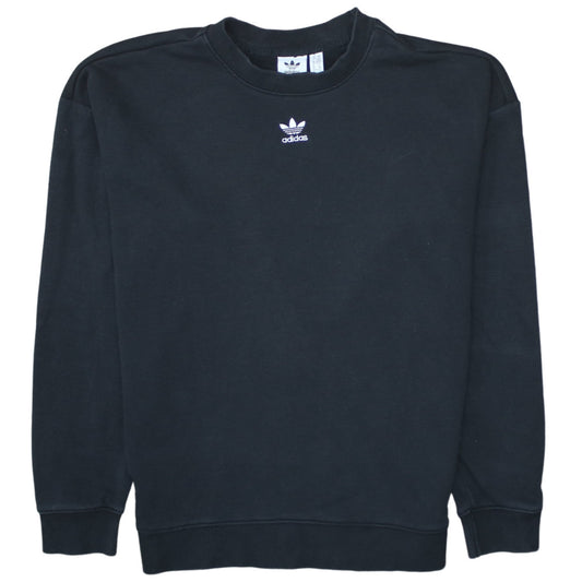 Adidas Womens Black Crew Neck Pullover Sweatshirt XS Classic Fit