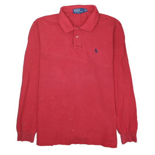 Ralph Lauren Men's Red Long Sleeve Cotton Polo Shirt XL