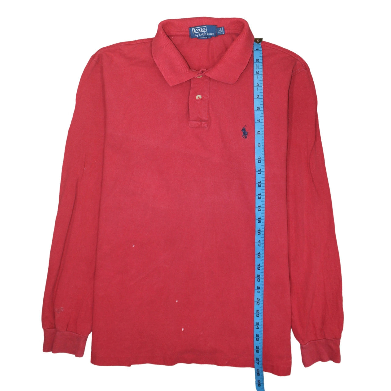 Ralph Lauren Men's Red Long Sleeve Cotton Polo Shirt XL