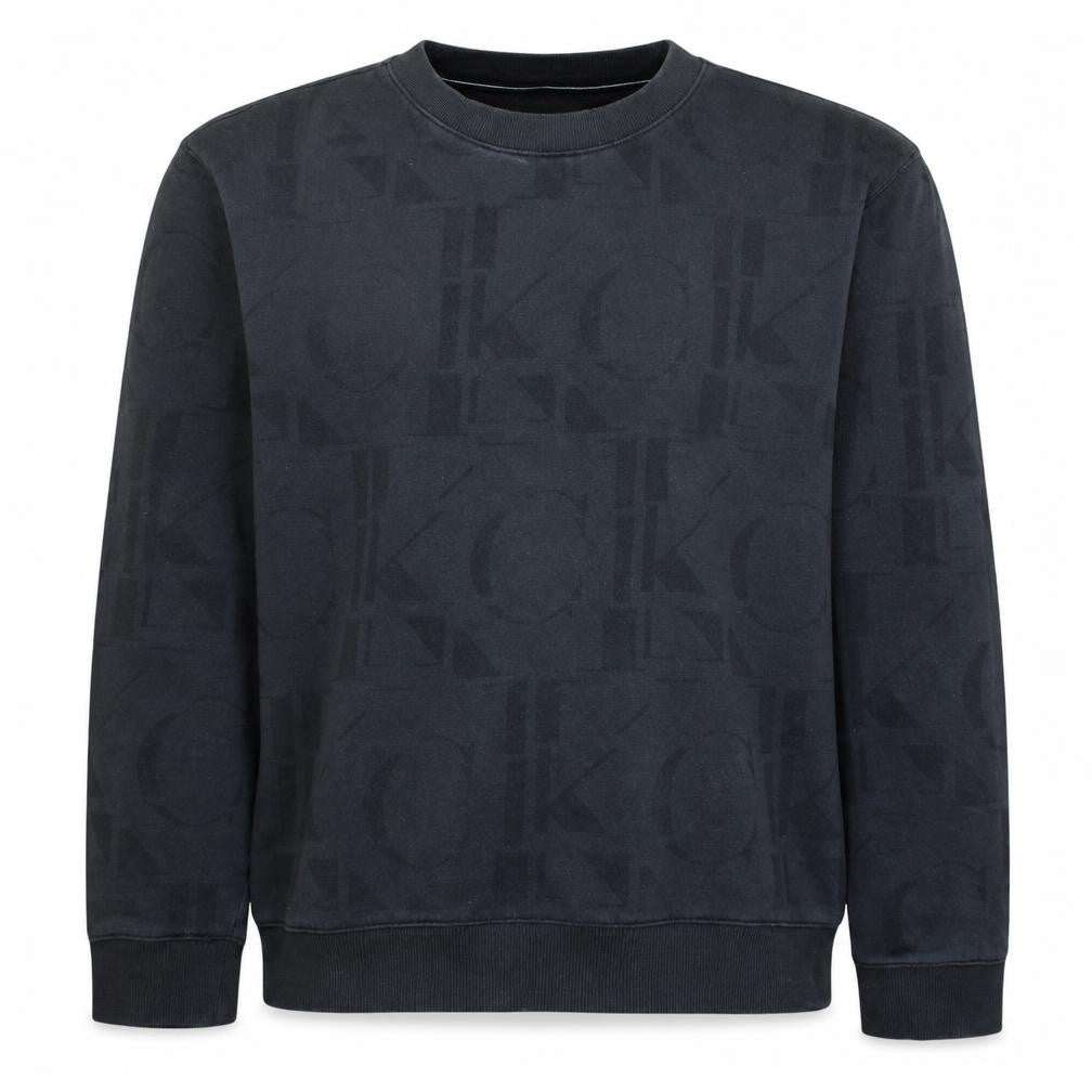 Calvin Klein Jeans Men's Black Logo Sweatshirt M Regular Fit