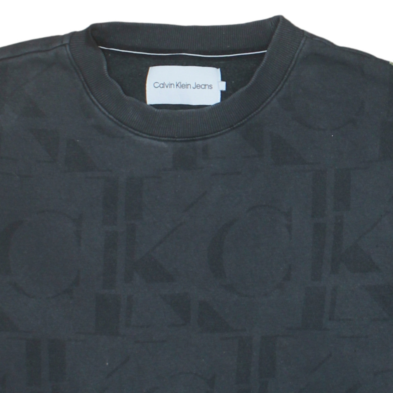 Calvin Klein Jeans Men's Black Logo Sweatshirt M Regular Fit