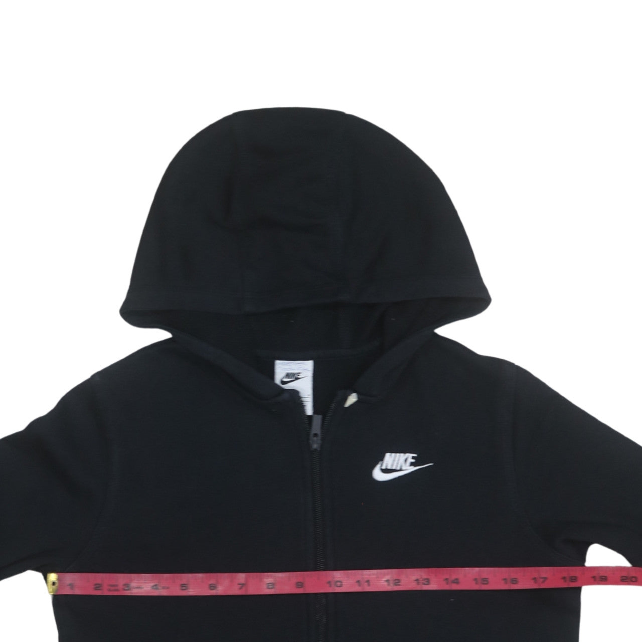 Nike Boys Black Full Zip Hoodie L 147-158cm Cotton Blend Logo