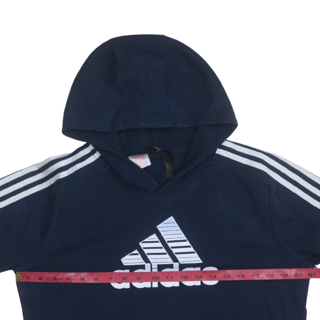 Adidas Boys Navy Blue Pullover Hoodie Sweatshirt 14 Years Logo Print