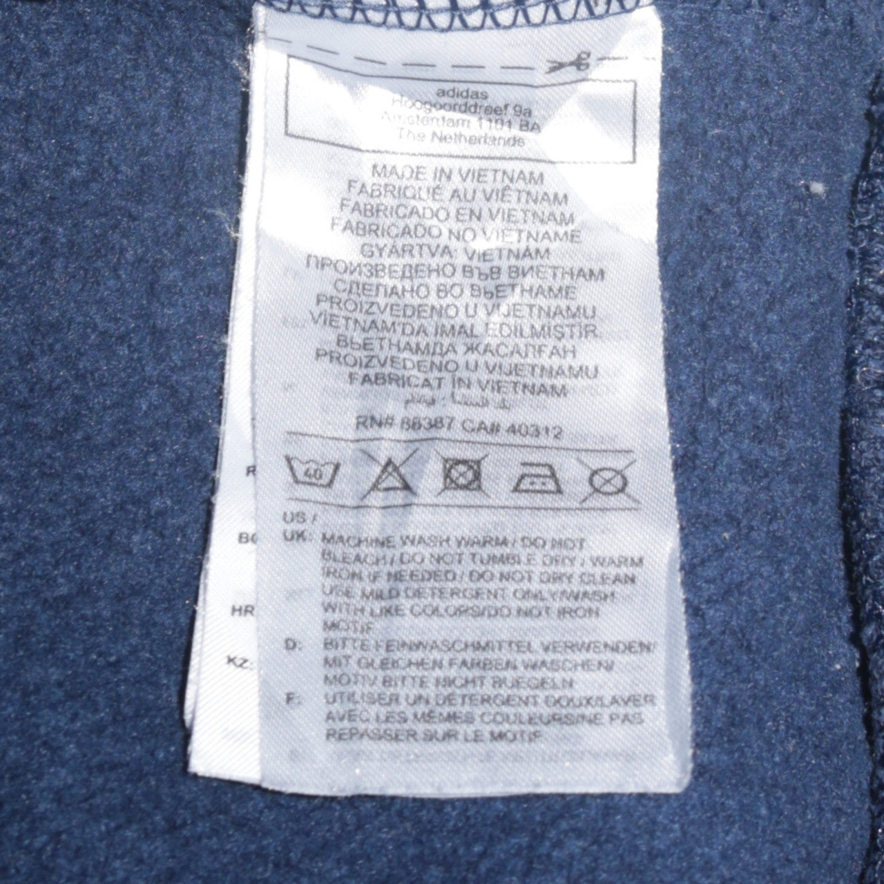 Adidas Boys Navy Blue Pullover Hoodie Sweatshirt 14 Years Logo Print