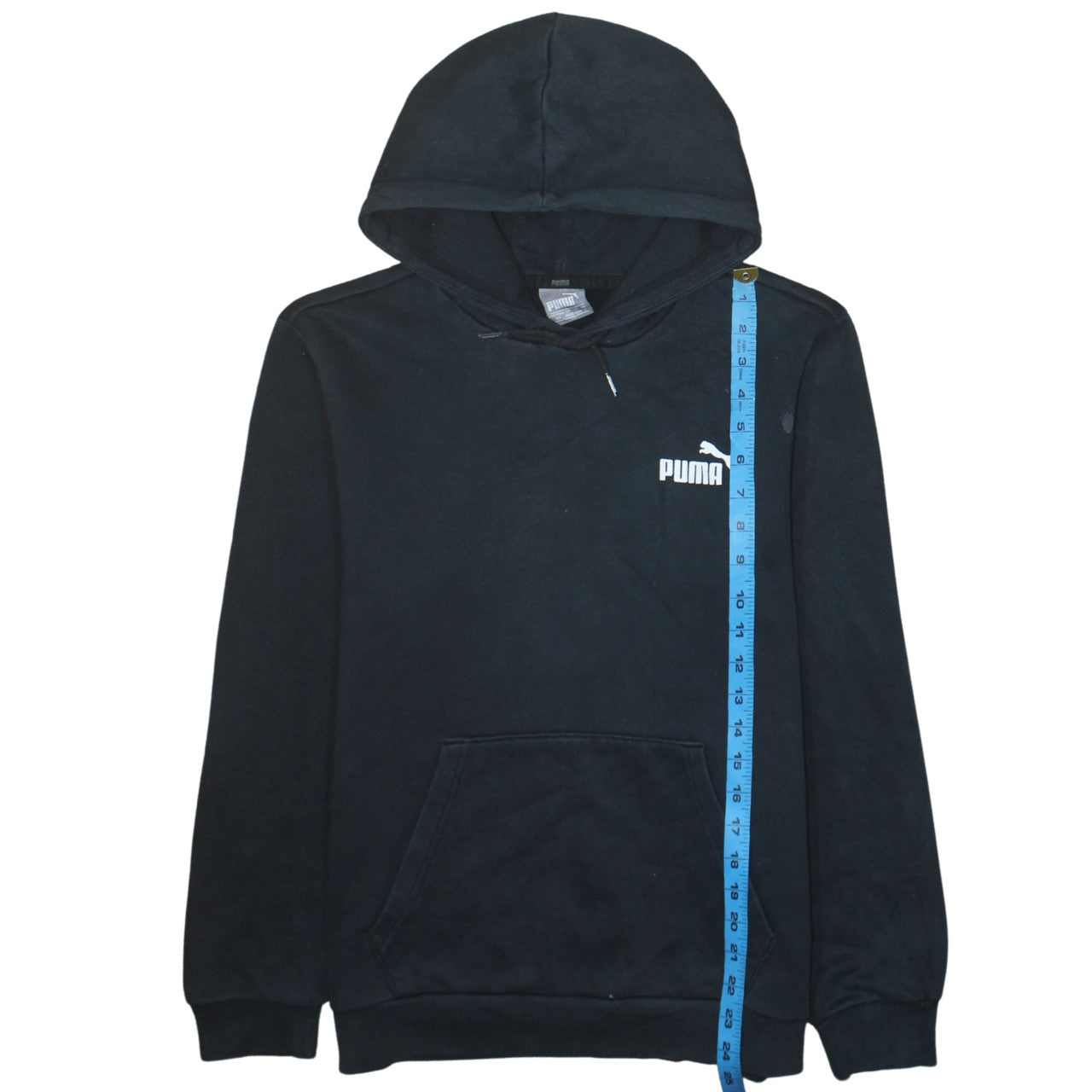 Puma Men's Black Small Pullover Hoodie Logo Fleece Sweatshirt