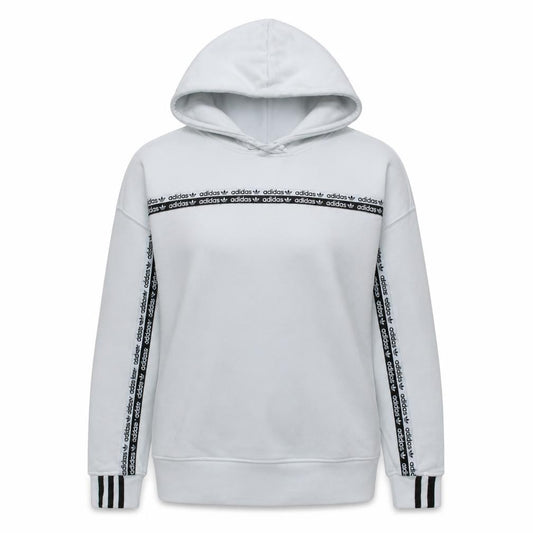 Adidas Womens White Pullover Hoodie Size 12 Long Sleeve Logo Design