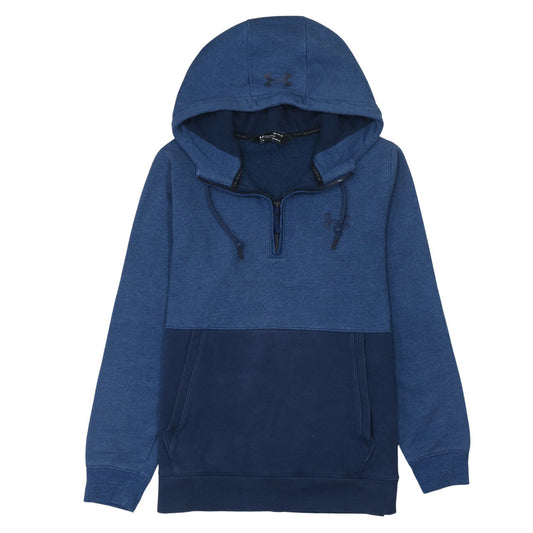 Under Armour Men's Blue Fleece 1/2 Zip Hoodie Medium ColdGear