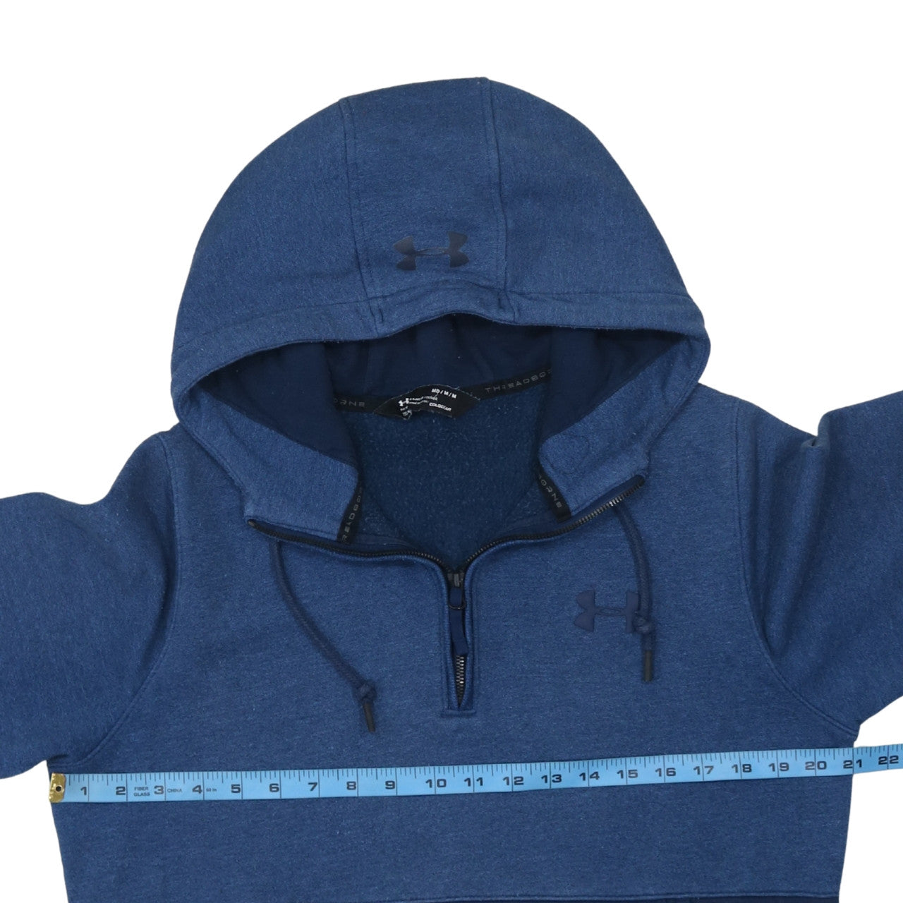 Under Armour Men's Blue Fleece 1/2 Zip Hoodie Medium ColdGear