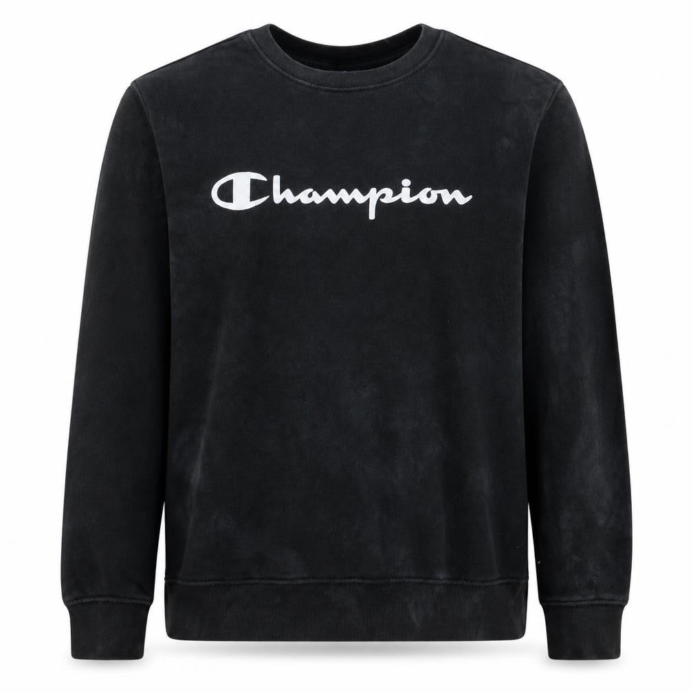 Champion Men's Black Medium Pullover Crew Neck Logo Sweatshirt