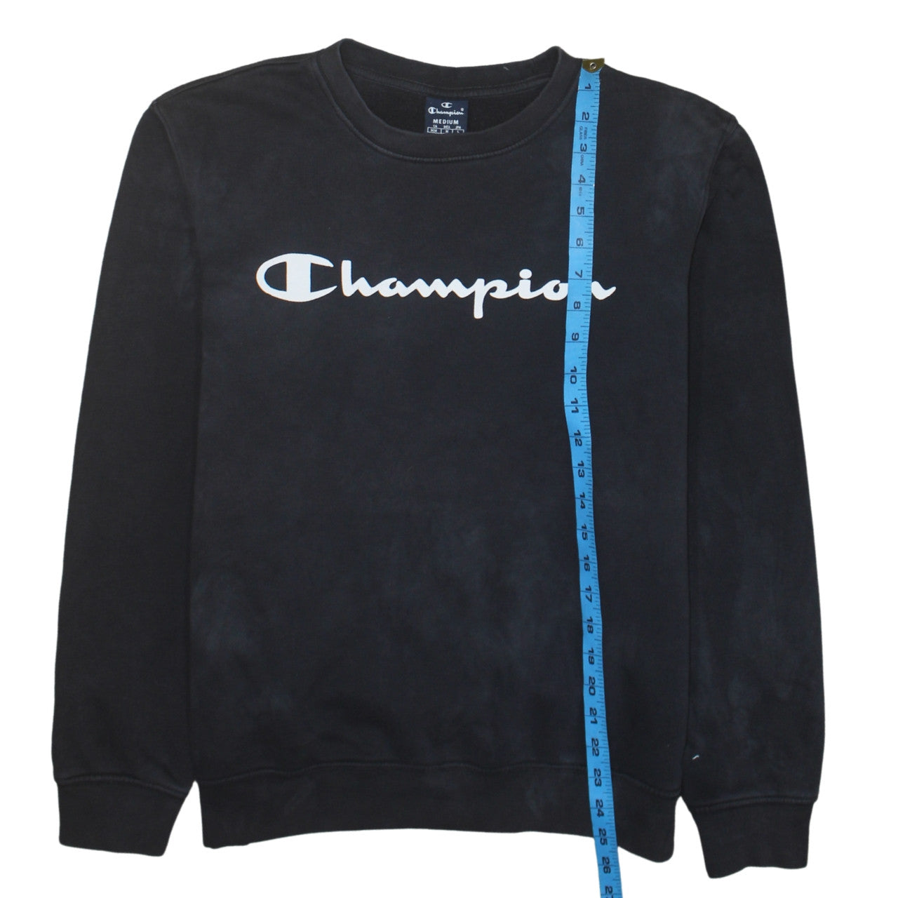 Champion Men's Black Medium Pullover Crew Neck Logo Sweatshirt