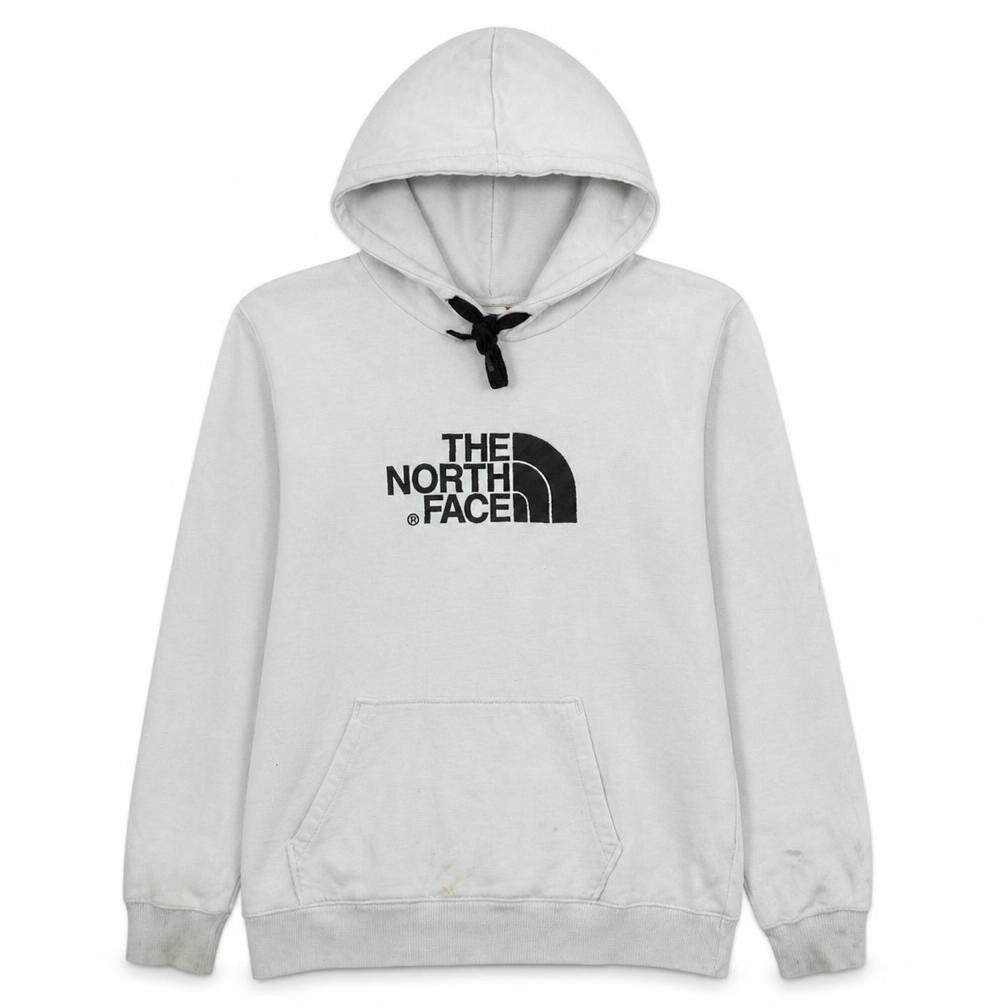 The North Face Women White Pullover Hoodie Size L Cotton Logo Casual