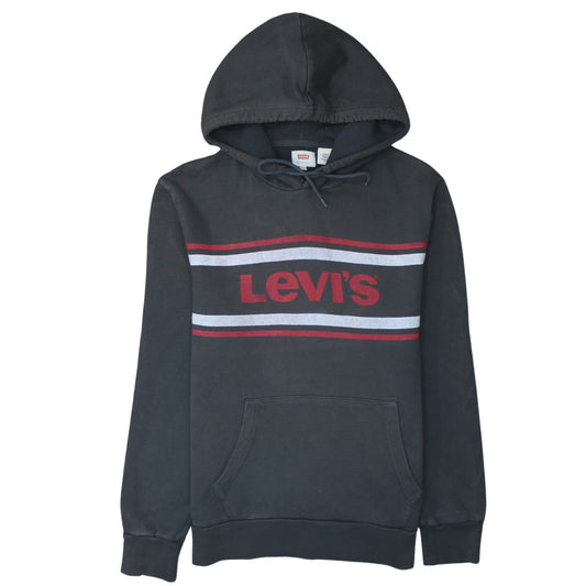 Levi's Men's Black Pullover Hoodie M Graphic Logo Cotton Fleece