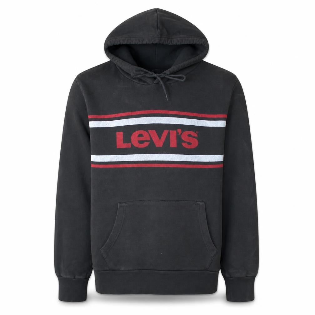 Levi's Men's Black Pullover Hoodie M Graphic Logo Cotton Fleece