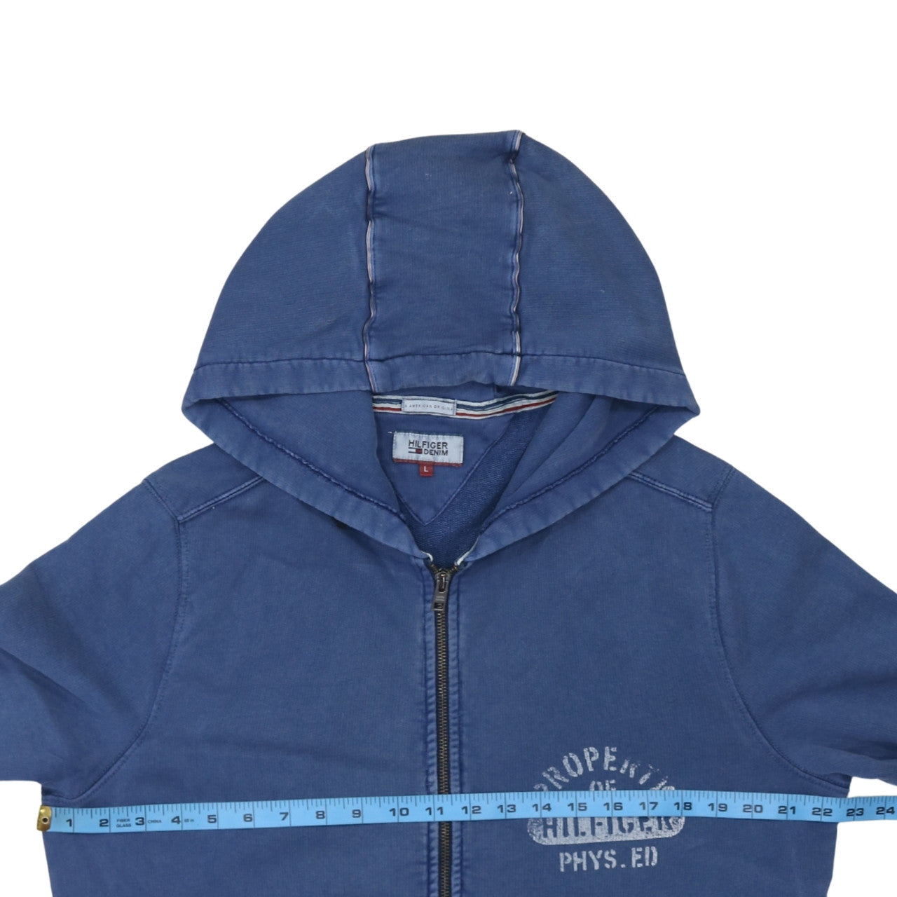 Hilfiger Denim Men's Blue Full Zip Hoodie Size L Regular Fit