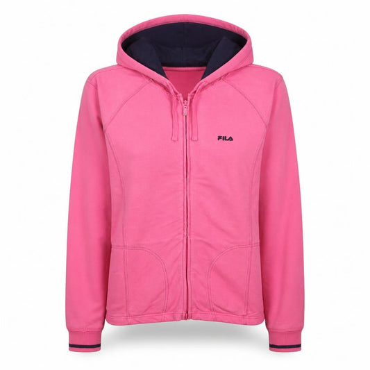 Front view of Fila Women's Pink Full Zip Hoodie, size 14 L