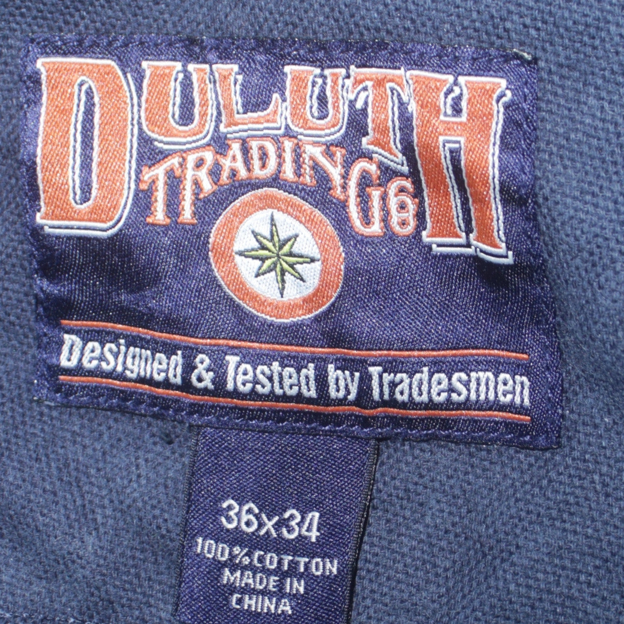 Duluth Trading Co Men's Blue 36x34 Canvas Straight Fit Jeans