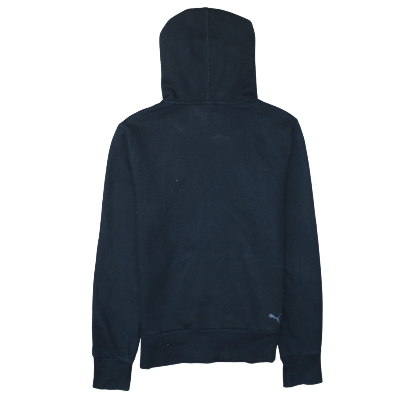 Puma Women Black Small Pullover Hoodie Cotton Blend Logo Sweatshirt