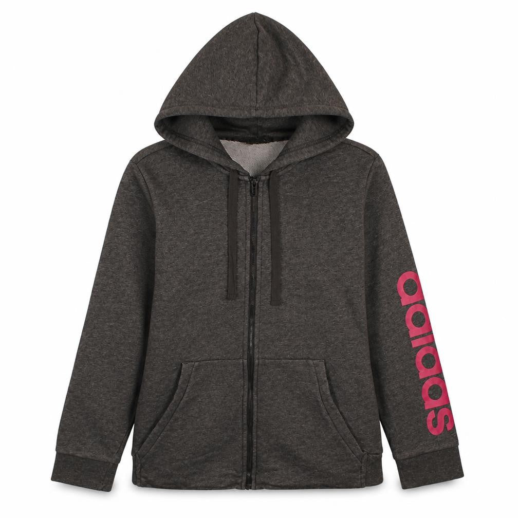 Adidas Women’s Grey Full Zip Hoodie XL 20-22 Logo Athletic Casual