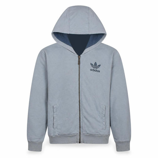 Adidas Men's Grey Full Zip Hoodie XS Logo Sportswear Sweatshirt