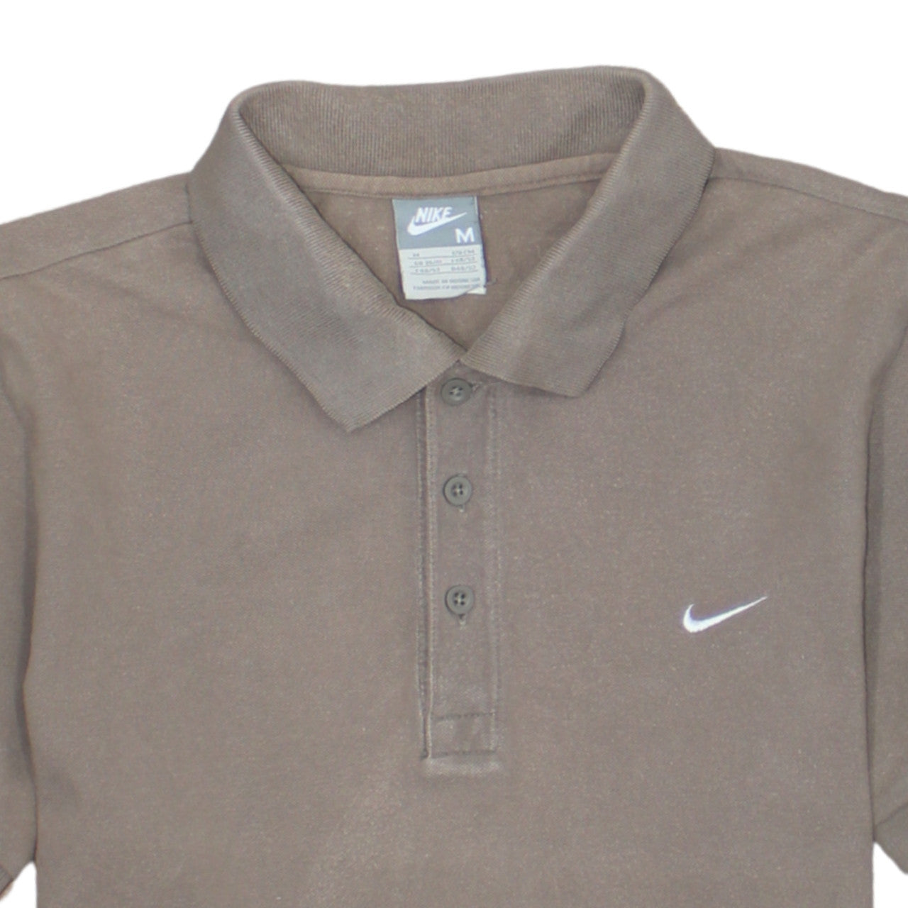 Nike Men's Brown Regular Fit Cotton Polo Shirt Size M