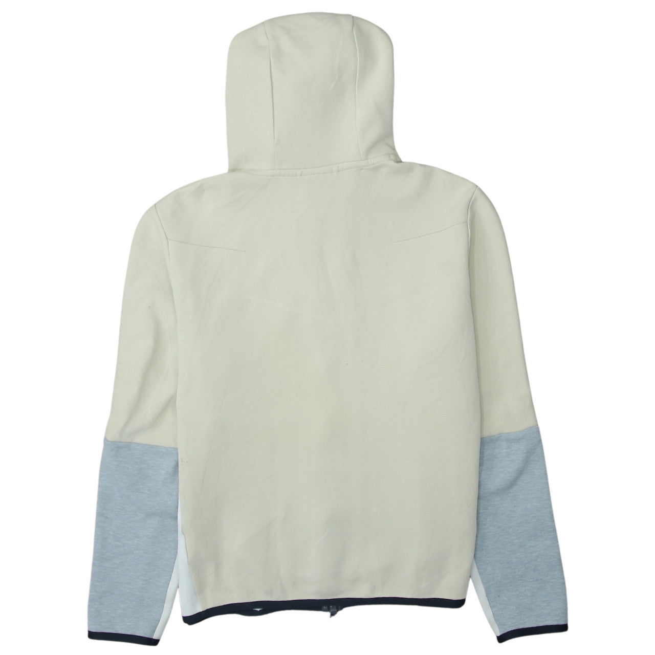 Nike Men's Beige Full Zip Hoodie M - Logo Hooded Sweatshirt