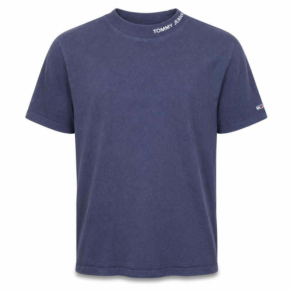 Tommy Jeans Men's Navy Blue Small Crew Neck Cotton T-Shirt