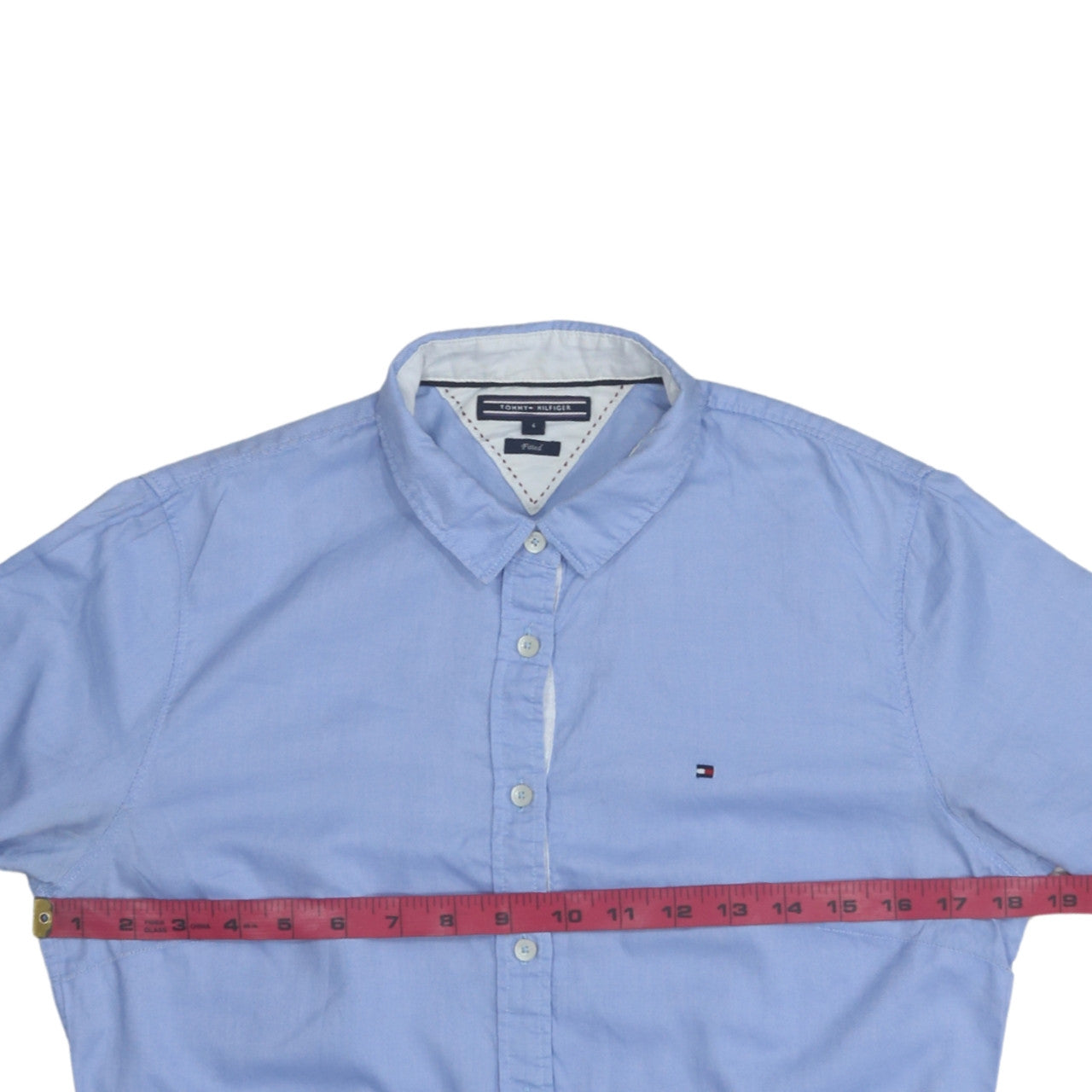 Tommy Hilfiger Men's Blue Slim Fit Long Sleeve Cotton Button-Up Shirt M
