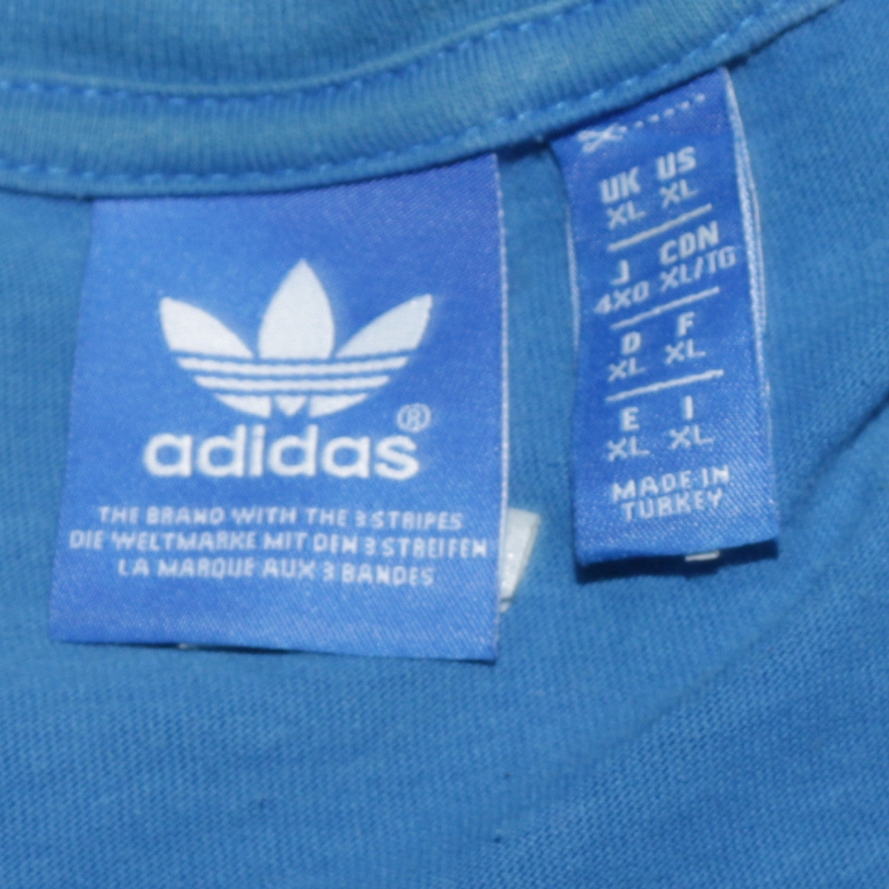Adidas Men's Blue Graphic Print Crew Neck Short Sleeve T-Shirt XL