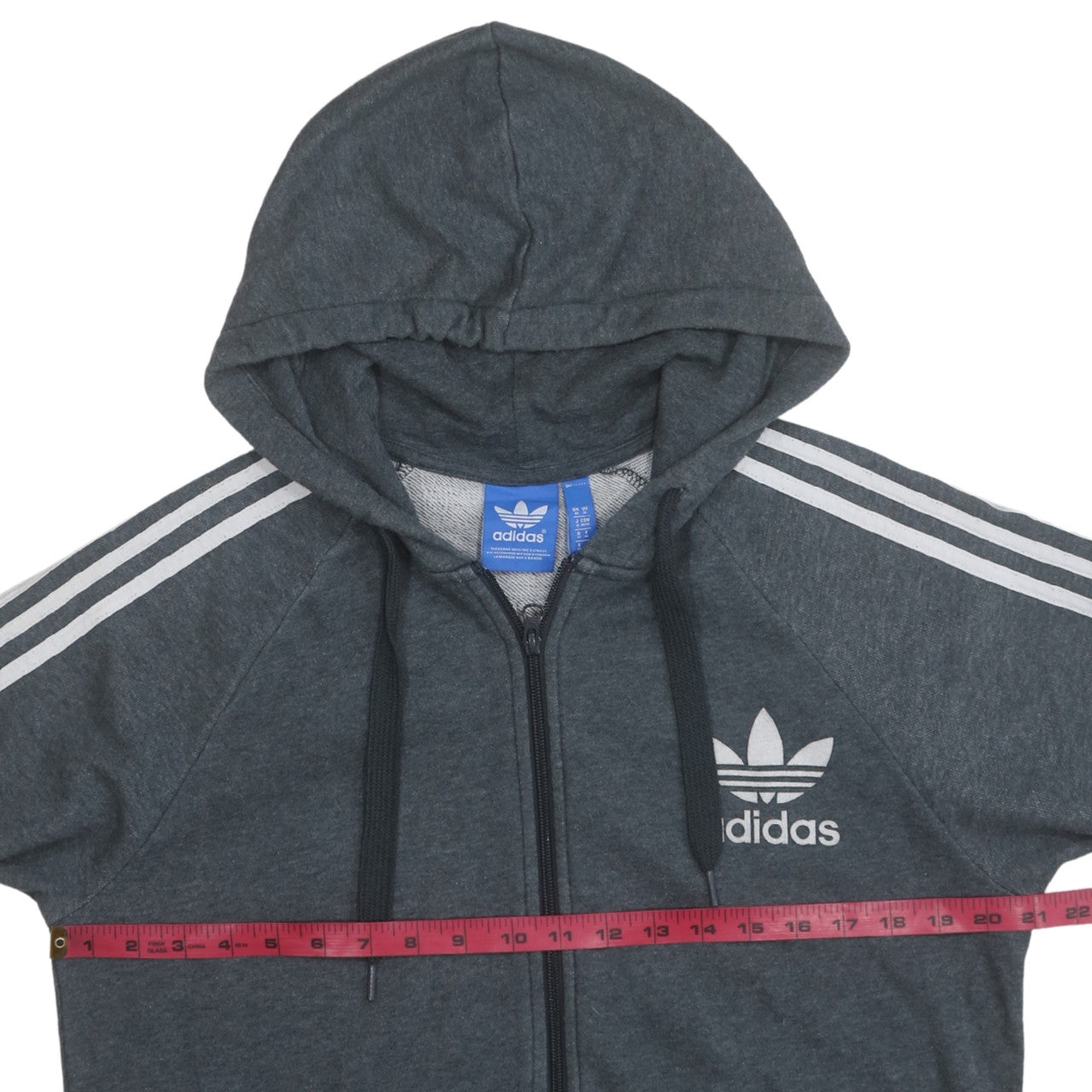 adidas Mens Grey Full Zip Hoodie Size M Regular Fit Sportswear