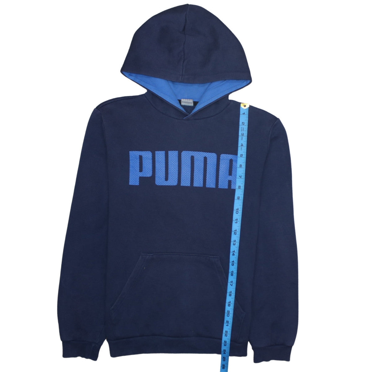 Puma Boys Navy Blue Pullover Hoodie Long Sleeve Logo Sweatshirt Age 14