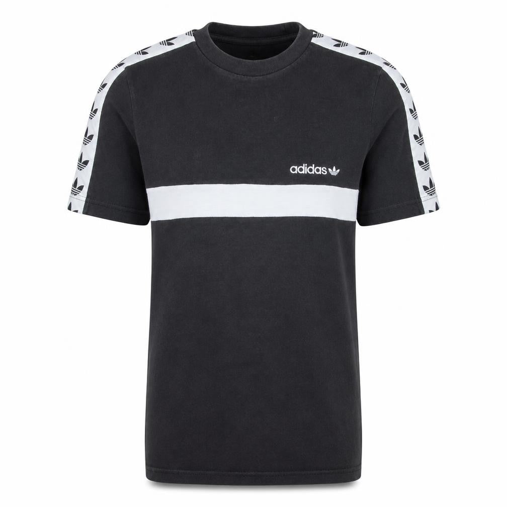 Adidas Men's Black Crew Neck Short Sleeve Stripe T-Shirt Size S