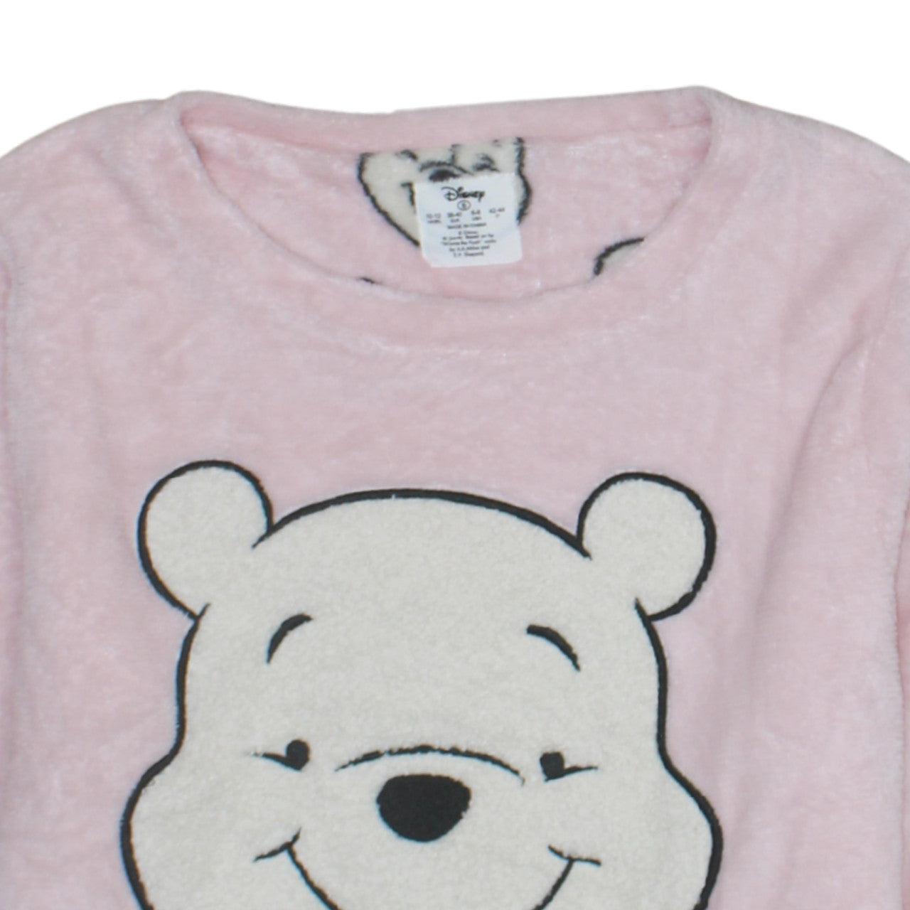 Primark Women’s Pink Winnie the Pooh Sequin Fleece Pyjama Top Size 10-12