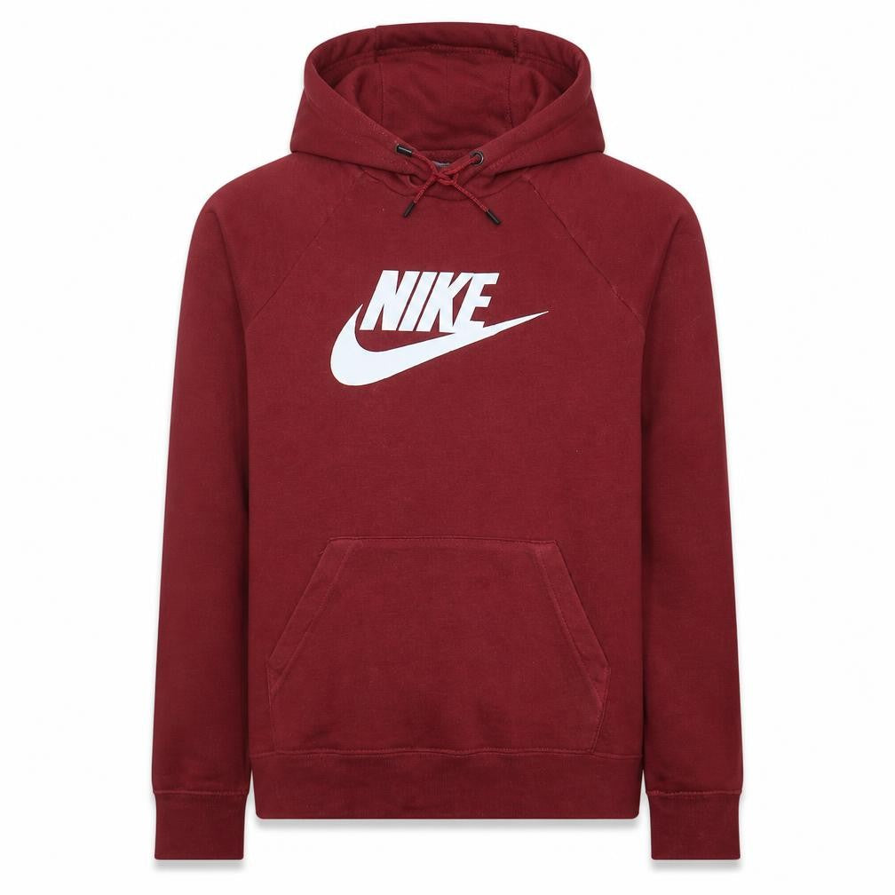 Nike Men's Red Pullover Hoodie Small Logo Graphic Fleece Sweatshirt