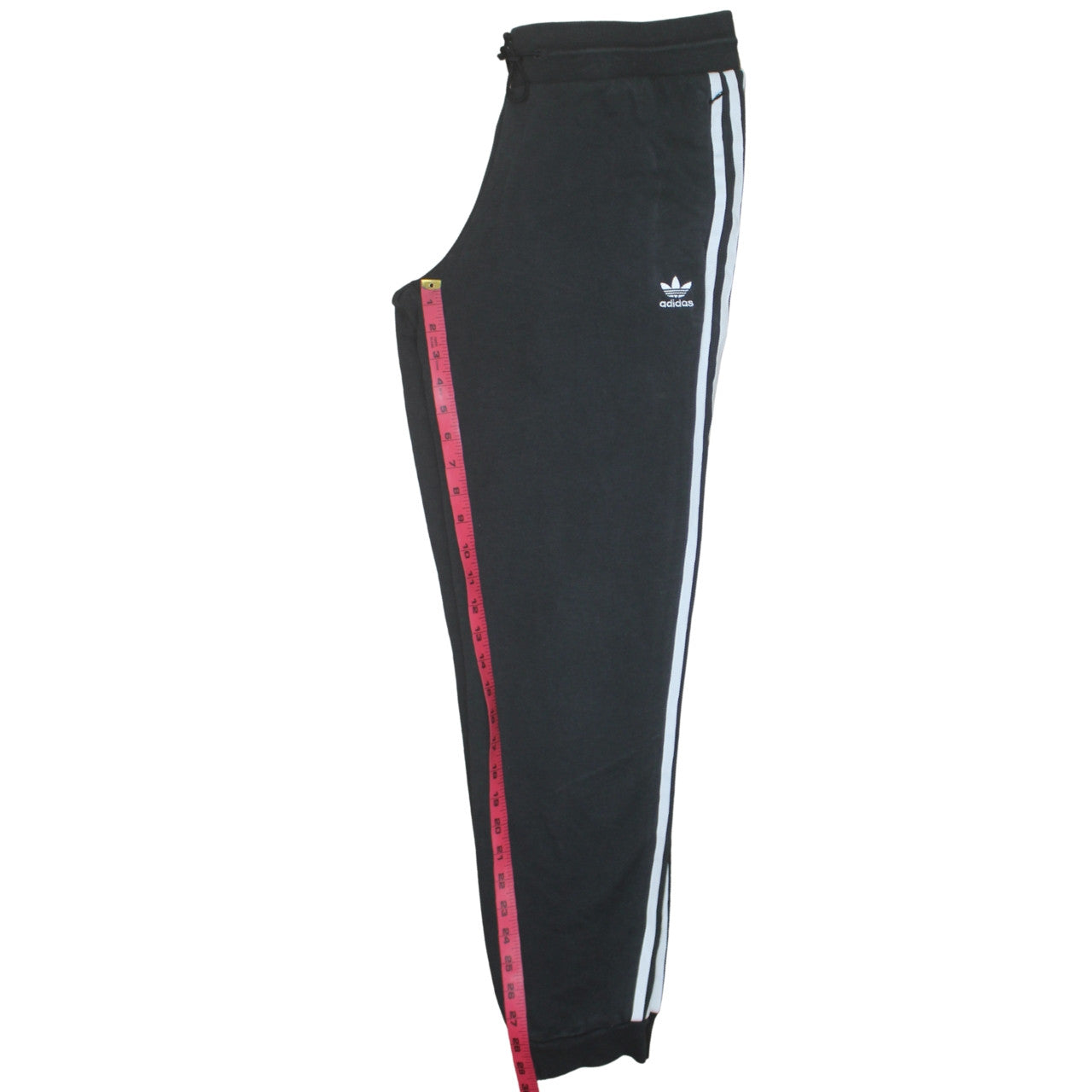 Adidas Womens Black Jogger Trousers Size L 16-18 Stripe Activewear