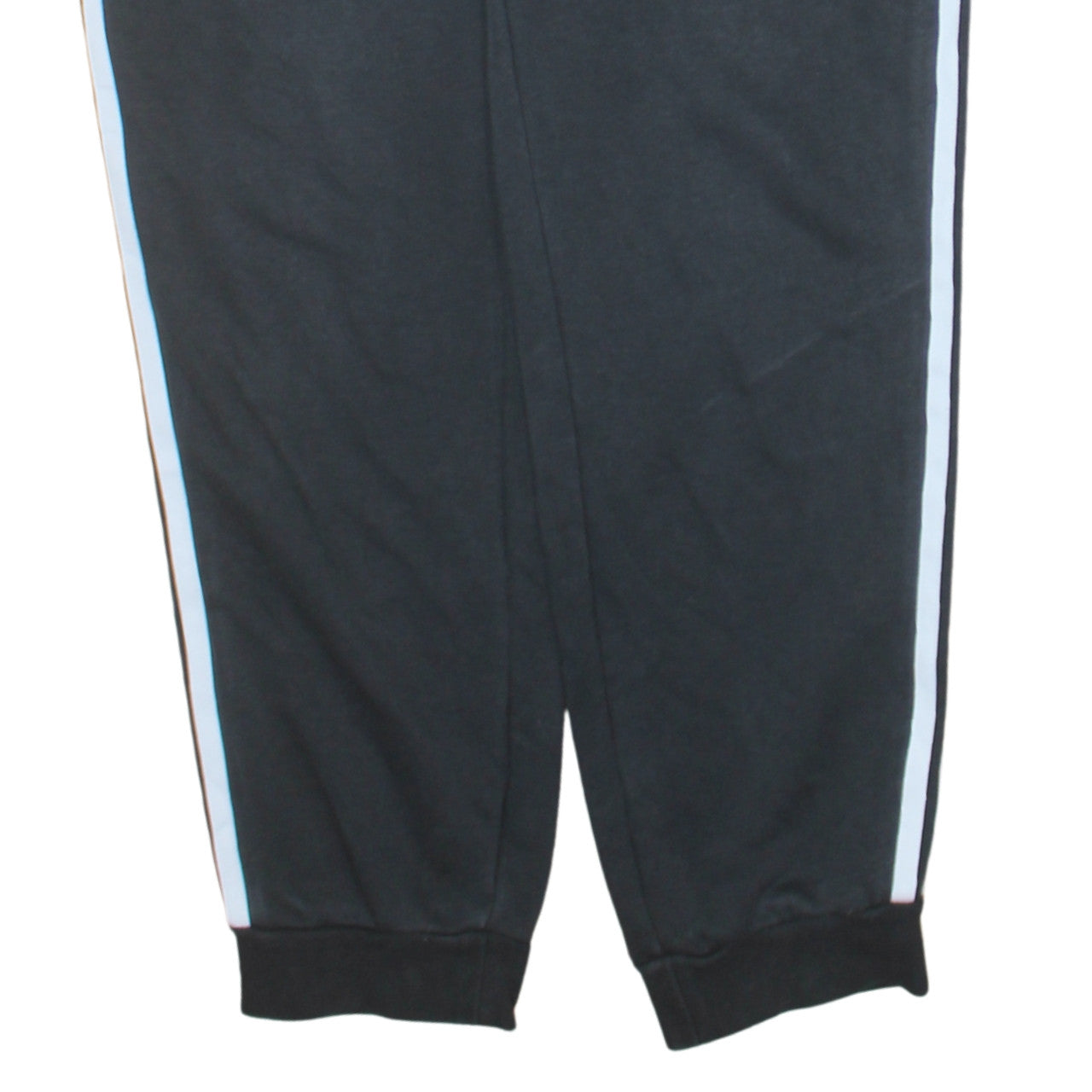 Adidas Womens Black Jogger Trousers Size L 16-18 Stripe Activewear