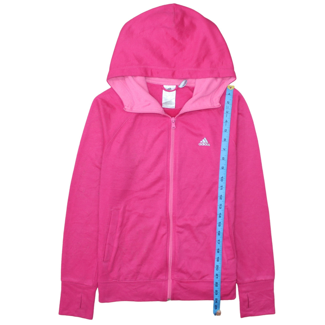 Adidas Women’s Pink Full Zip Hoodie Size Small UK 8-10 Cotton Blend