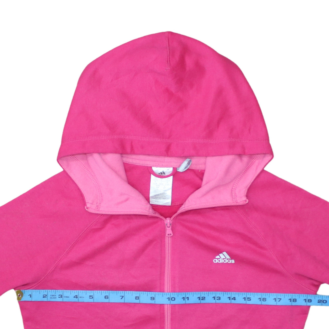 Adidas Women’s Pink Full Zip Hoodie Size Small UK 8-10 Cotton Blend