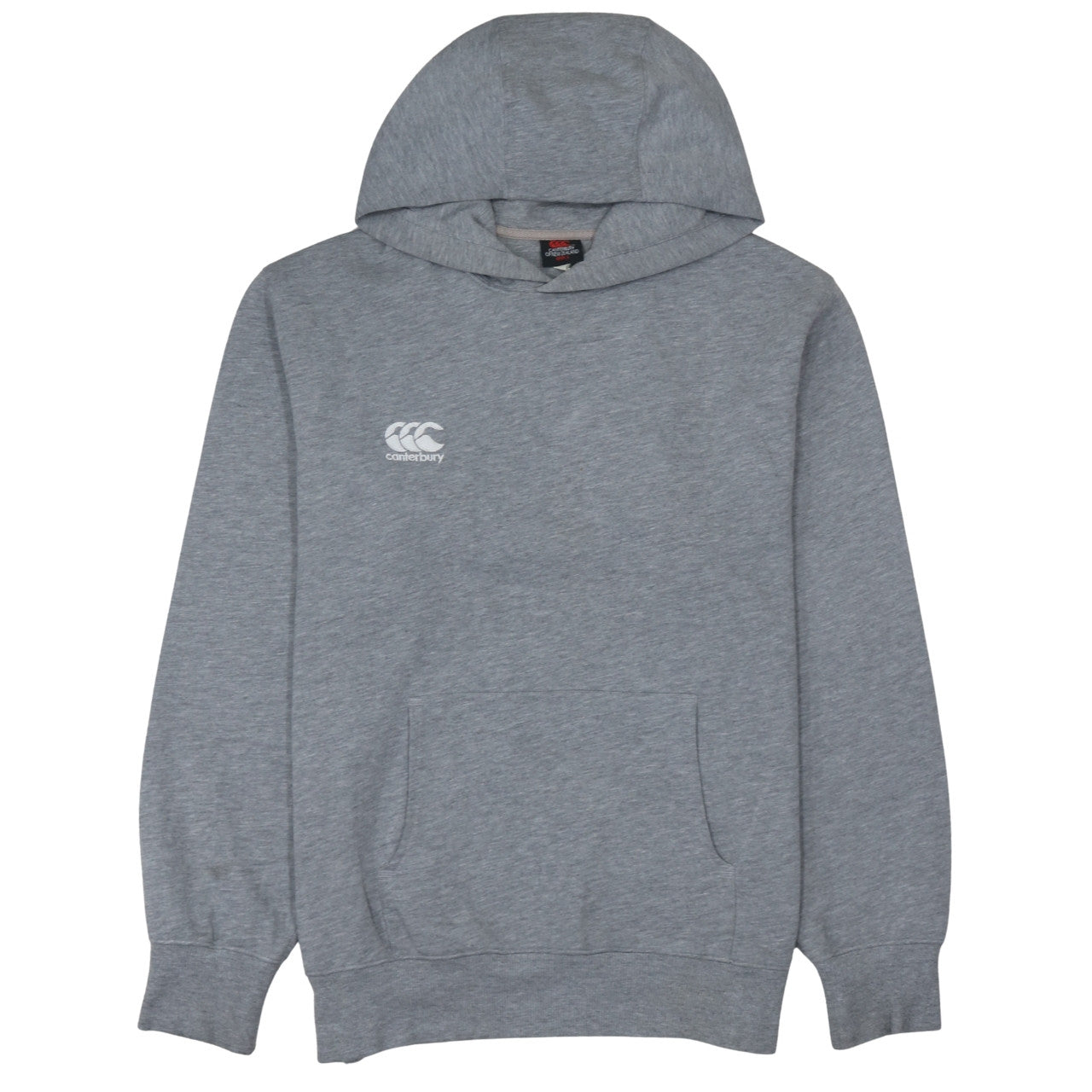 Canterbury Men's Grey Pullover Hoodie Size L Logo Fleece Sweatshirt