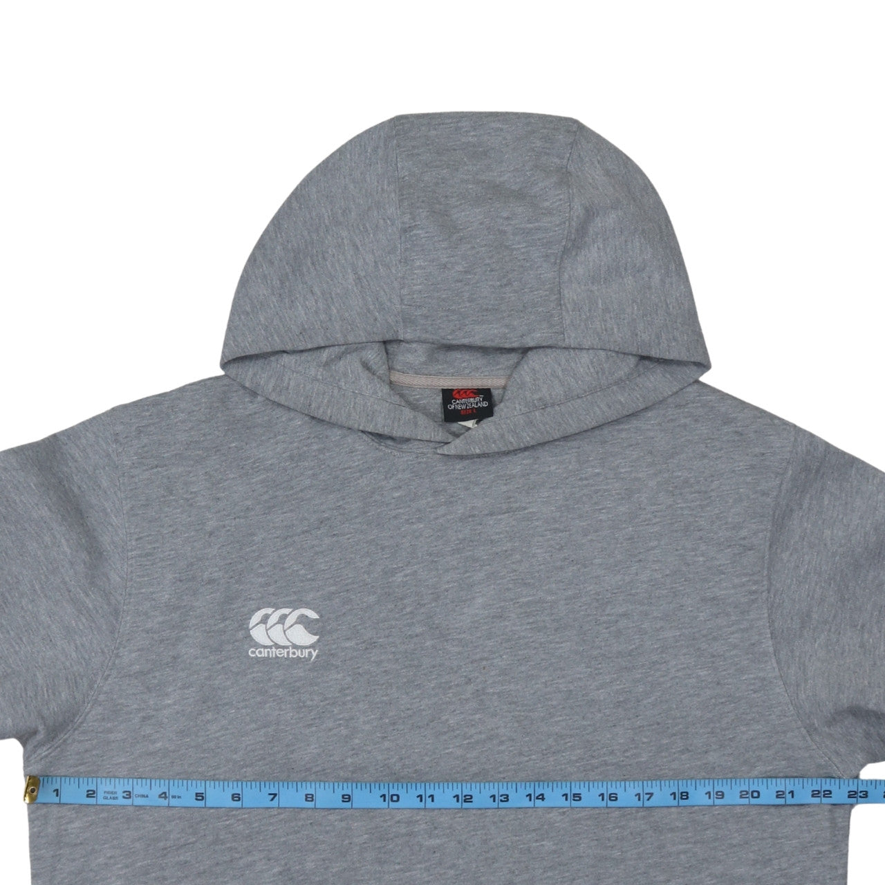 Canterbury Men's Grey Pullover Hoodie Size L Logo Fleece Sweatshirt