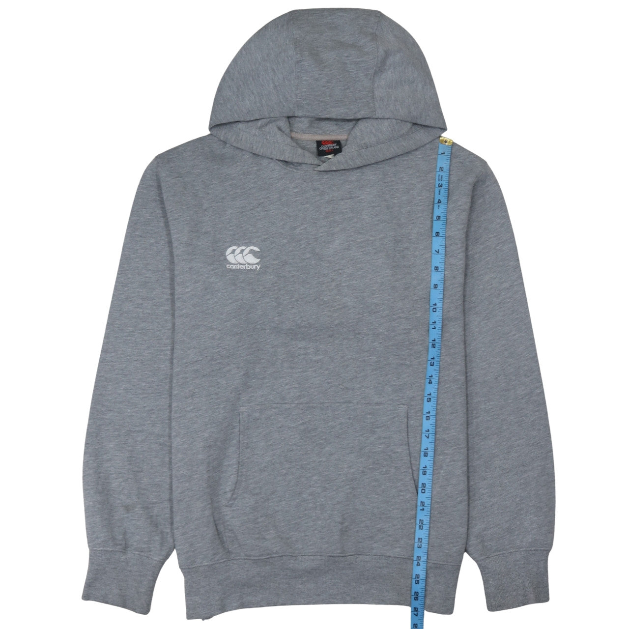 Canterbury Men's Grey Pullover Hoodie Size L Logo Fleece Sweatshirt