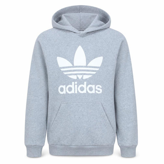 adidas Mens Grey Pullover Hoodie M Logo Fleece Sweatshirt